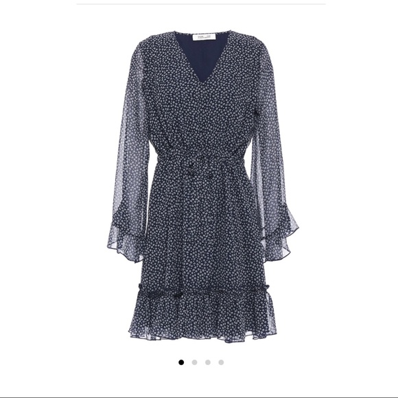 Diane Von Furstenberg Dresses & Skirts - NWT DVF Harlene floral navy long sleeves dress